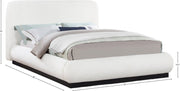 Rigby Linen Textured Fabric Queen Bed Cream - Gate FurnitureQueen Bed