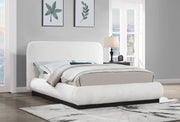 Rigby Linen Textured Fabric Queen Bed Cream - Gate FurnitureQueen Bed