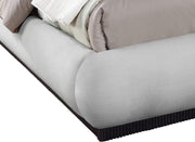 Rigby Linen Textured Fabric Queen Bed Grey - Gate FurnitureQueen Bed