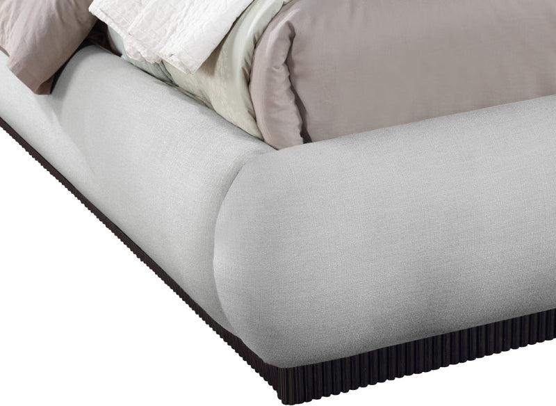 Rigby Linen Textured Fabric Queen Bed Grey - Gate FurnitureQueen Bed