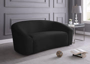 Riley 71" Velvet Upholstered Loveseat in Black - 610Black-L