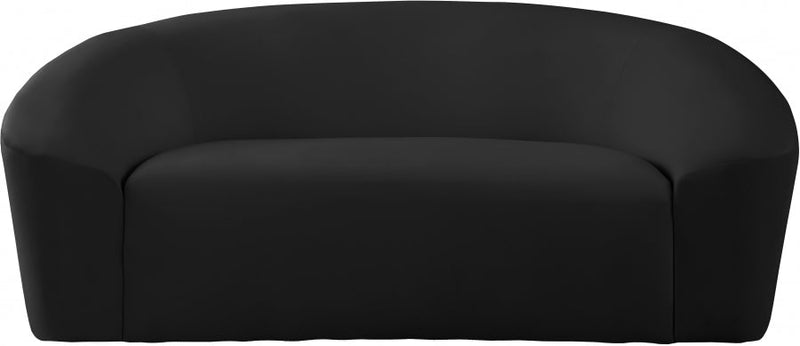 Riley 71" Velvet Upholstered Loveseat in Black - 610Black-L
