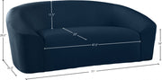 Riley 71" Velvet Upholstered Loveseat in Blue - 610Navy-L