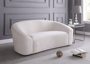 Riley 71" Velvet Upholstered Loveseat in Cream - 610Cream-L