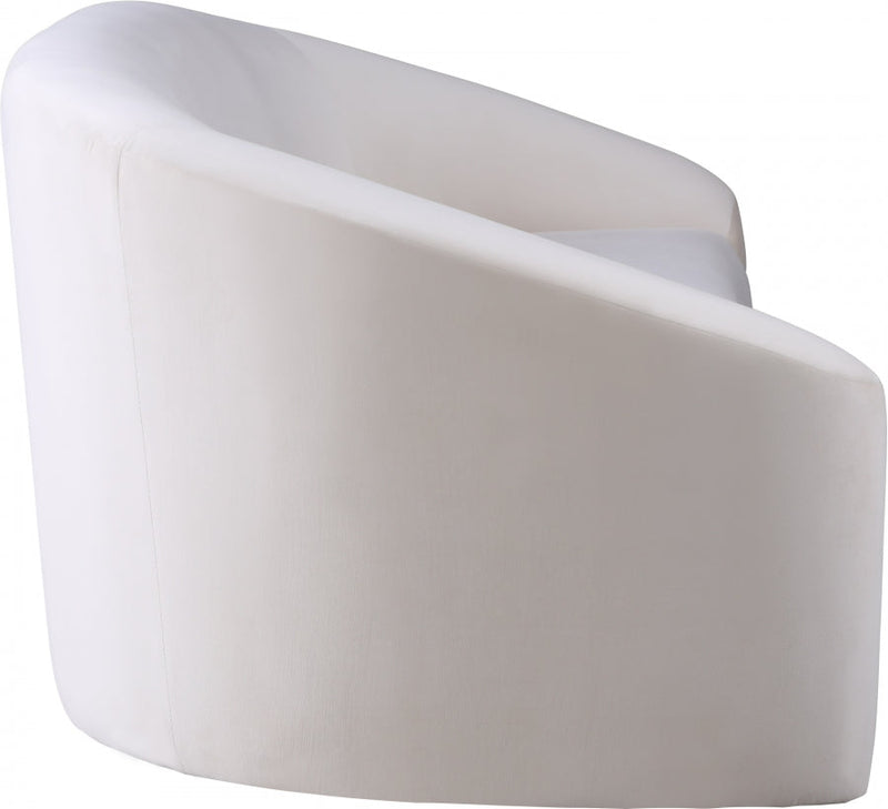 Riley 71" Velvet Upholstered Loveseat in Cream - 610Cream-L