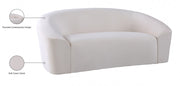 Riley 71" Velvet Upholstered Loveseat in Cream - 610Cream-L