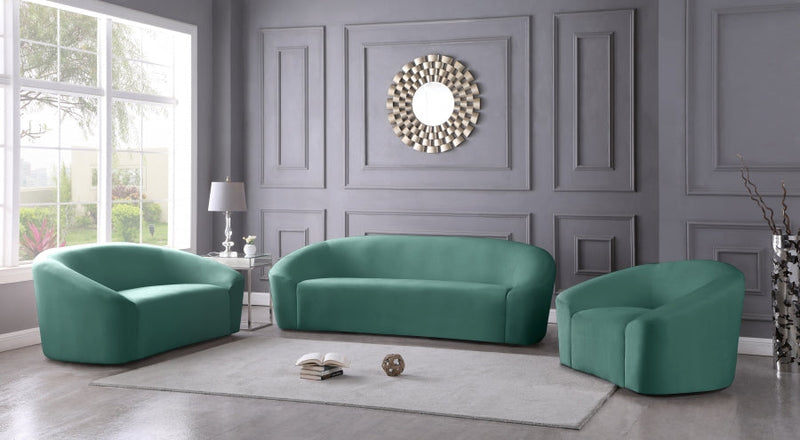 Riley 71" Velvet Upholstered Loveseat in Green - 610Mint-L