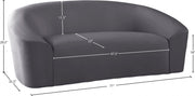Riley 71" Velvet Upholstered Loveseat in Grey - 610Grey-L