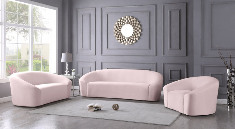 Riley 71" Velvet Upholstered Loveseat in Pink - 610Pink-L