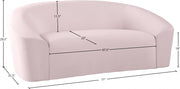 Riley 71" Velvet Upholstered Loveseat in Pink - 610Pink-L