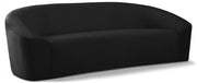 Riley 91" Velvet Upholstered Sofa in Black - 610Black-S