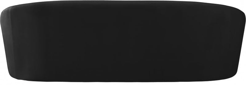 Riley 91" Velvet Upholstered Sofa in Black - 610Black-S