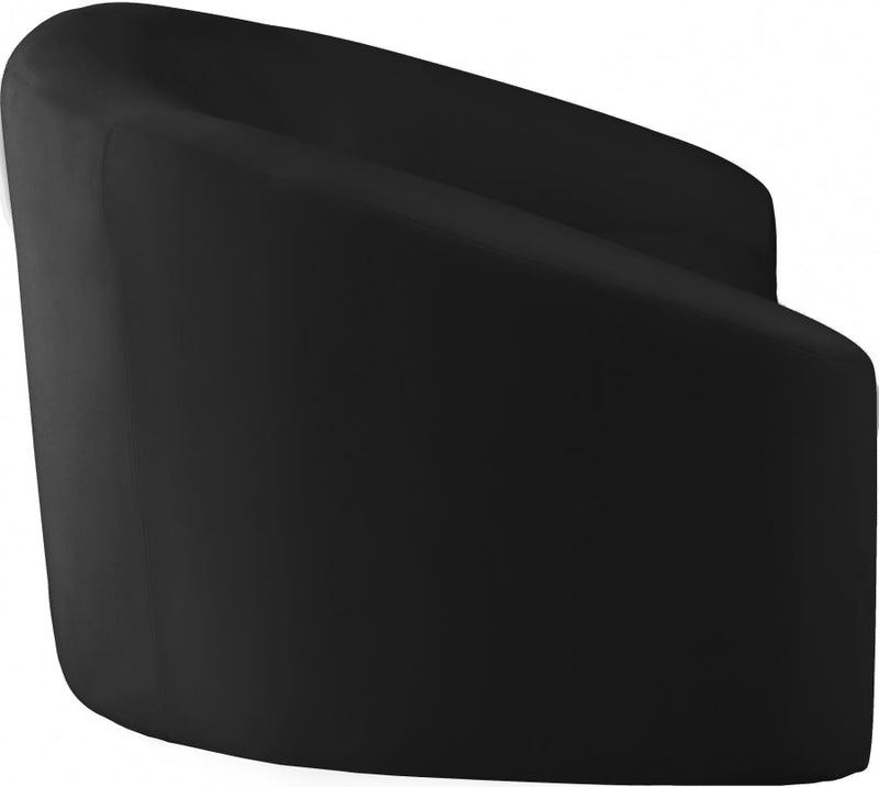 Riley 91" Velvet Upholstered Sofa in Black - 610Black-S