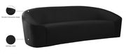 Riley 91" Velvet Upholstered Sofa in Black - 610Black-S