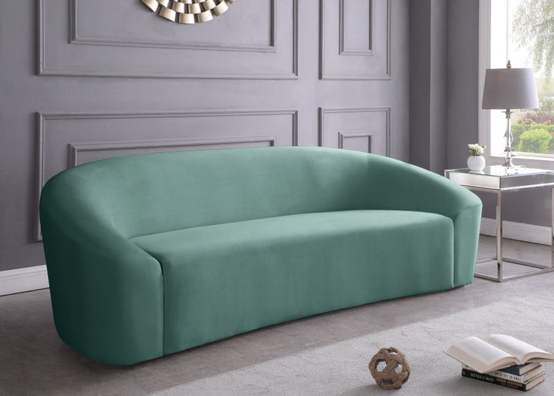 Riley 91" Velvet Upholstered Sofa in Green - 610Mint-S
