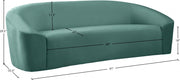 Riley 91" Velvet Upholstered Sofa in Green - 610Mint-S