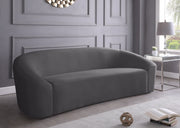 Riley 91" Velvet Upholstered Sofa in Grey - 610Grey-S