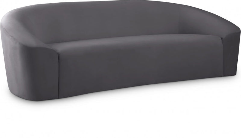 Riley 91" Velvet Upholstered Sofa in Grey - 610Grey-S
