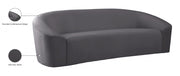 Riley 91" Velvet Upholstered Sofa in Grey - 610Grey-S