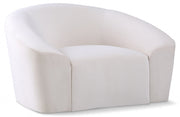 Riley Velvet Upholstered Chair in Cream - 610Cream-C