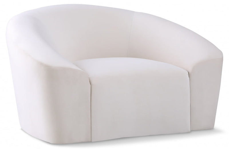 Riley Velvet Upholstered Chair in Cream - 610Cream-C