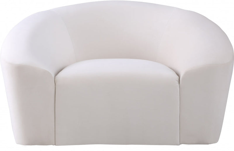 Riley Velvet Upholstered Chair in Cream - 610Cream-C