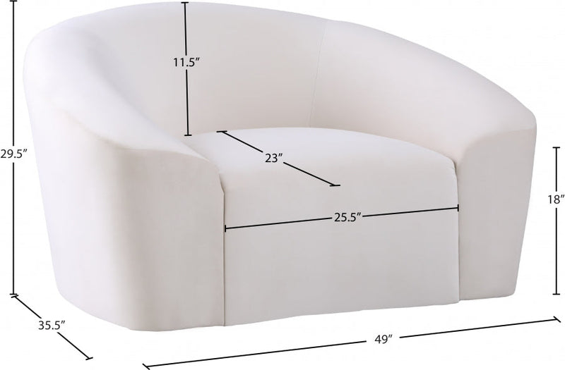 Riley Velvet Upholstered Chair in Cream - 610Cream-C
