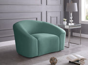 Riley Velvet Upholstered Chair in Green - 610Mint-C