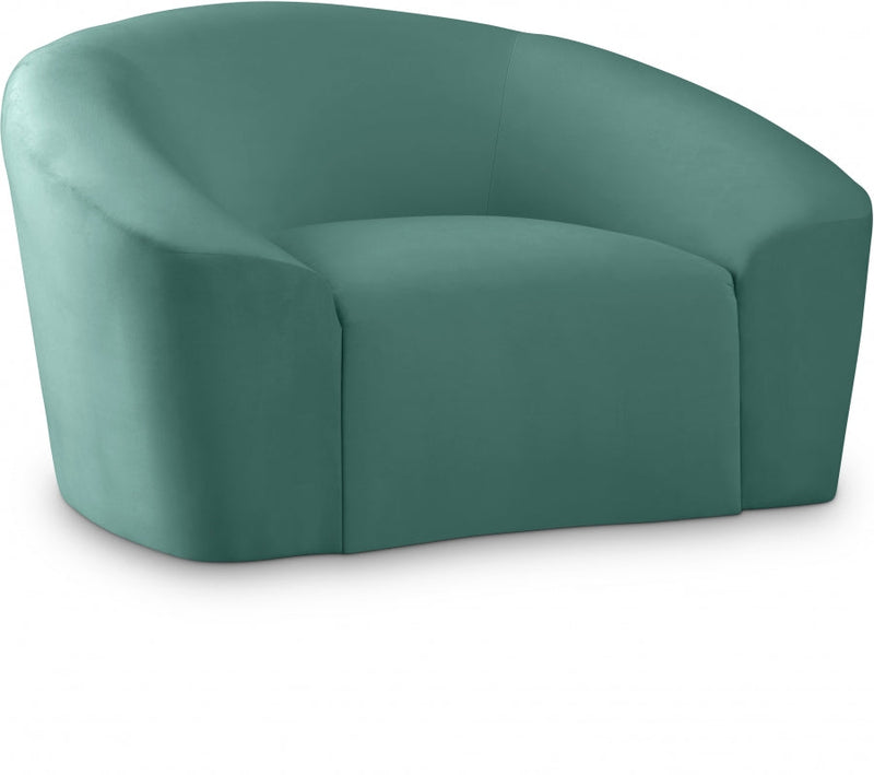Riley Velvet Upholstered Chair in Green - 610Mint-C