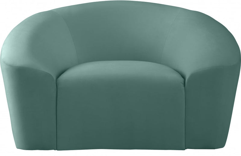 Riley Velvet Upholstered Chair in Green - 610Mint-C