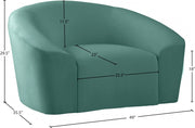 Riley Velvet Upholstered Chair in Green - 610Mint-C
