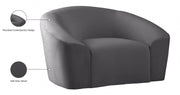 Riley Velvet Upholstered Chair in Grey - 610Grey-C