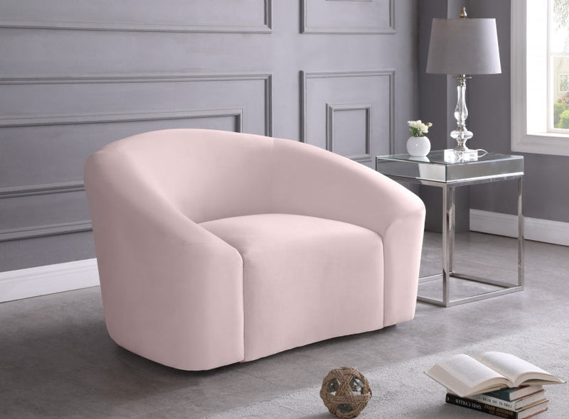 Riley Velvet Upholstered Chair in Pink - 610Pink-C