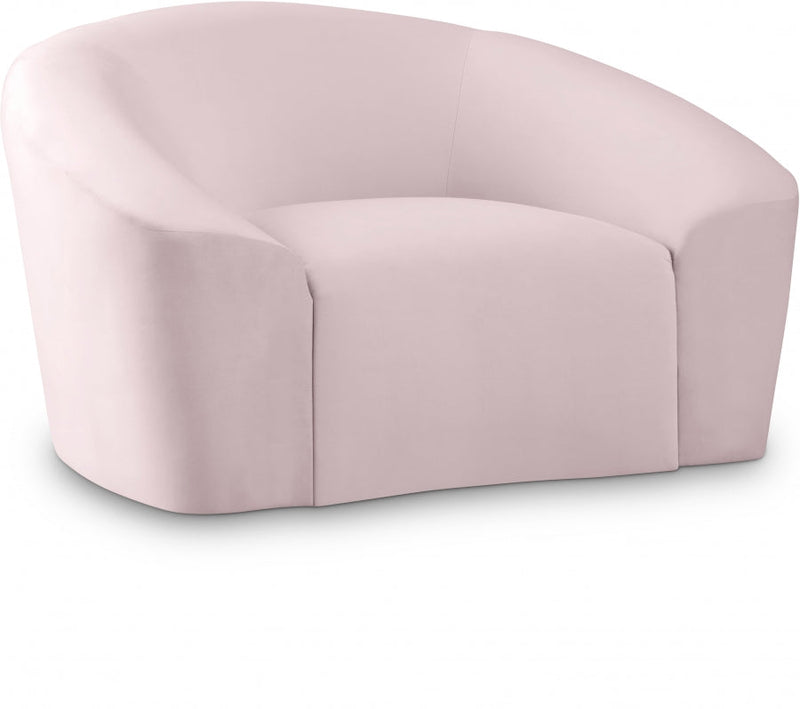Riley Velvet Upholstered Chair in Pink - 610Pink-C
