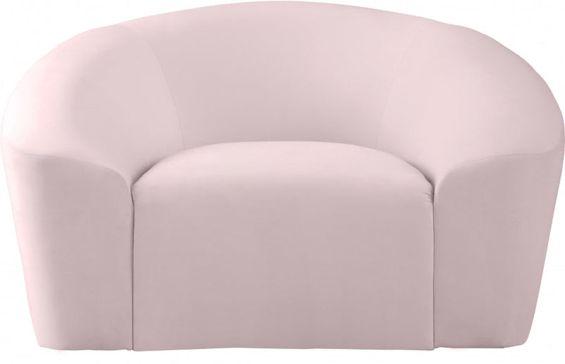 Riley Velvet Upholstered Chair in Pink - 610Pink-C
