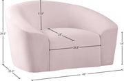 Riley Velvet Upholstered Chair in Pink - 610Pink-C