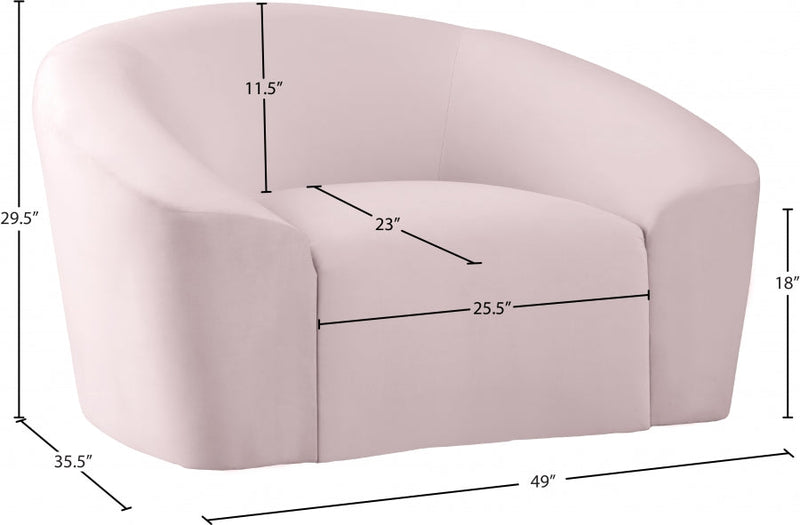 Riley Velvet Upholstered Chair in Pink - 610Pink-C