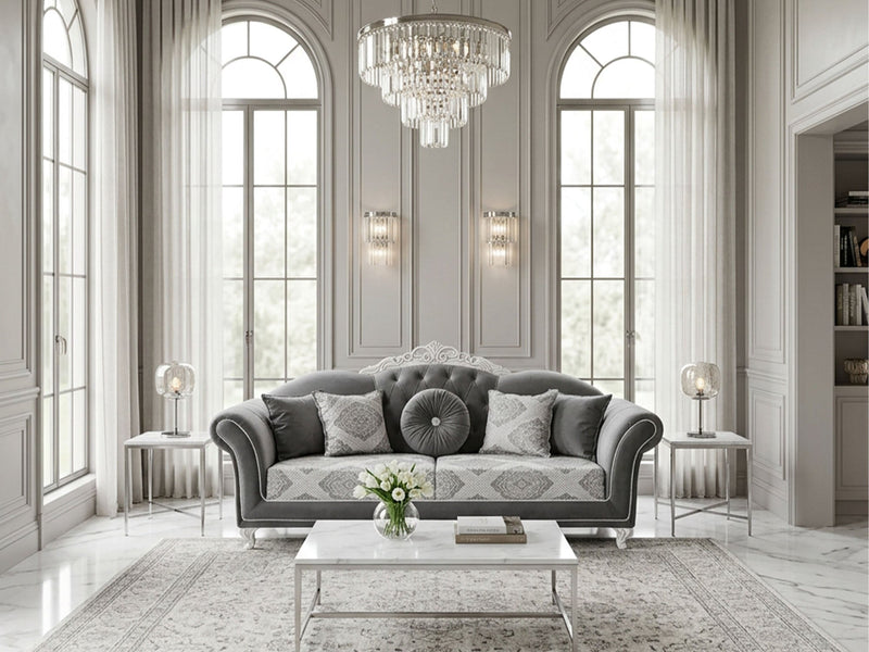Rio Stationary Livingroom Sofa Grey in Grey - 102-RIO-NOR54925-3