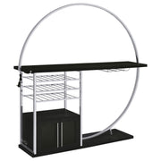Risley 2-door Circular LED Wine Cabinet Dark Charcoal - 182799