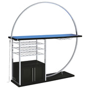 Risley 2-door Circular LED Wine Cabinet Dark Charcoal - 182799