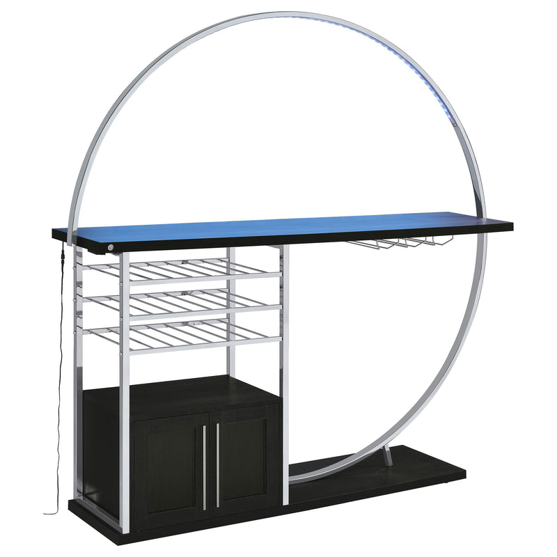 Risley 2-door Circular LED Wine Cabinet Dark Charcoal - 182799