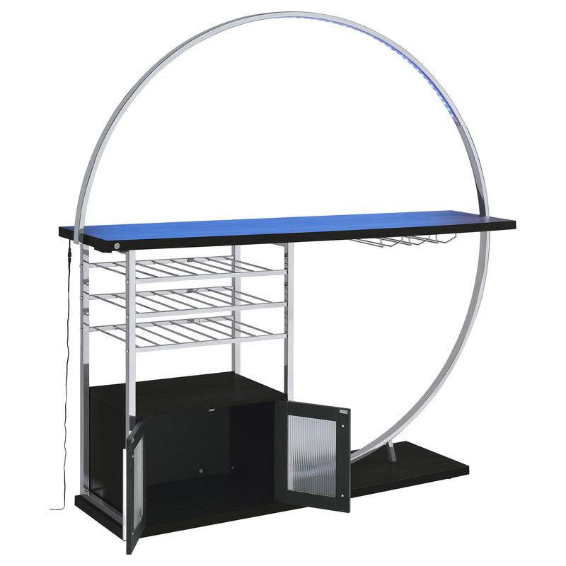 Risley 2-door Circular LED Wine Cabinet Dark Charcoal - 182799