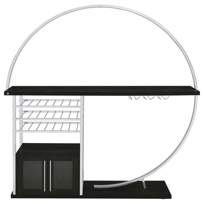 Risley 2-door Circular LED Wine Cabinet Dark Charcoal - 182799