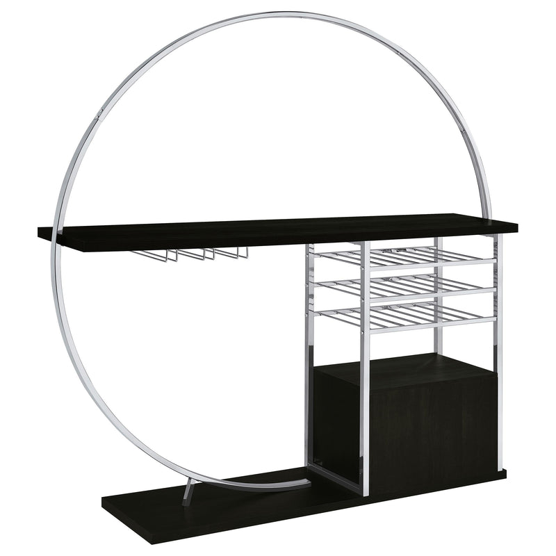 Risley 2-door Circular LED Wine Cabinet Dark Charcoal - 182799