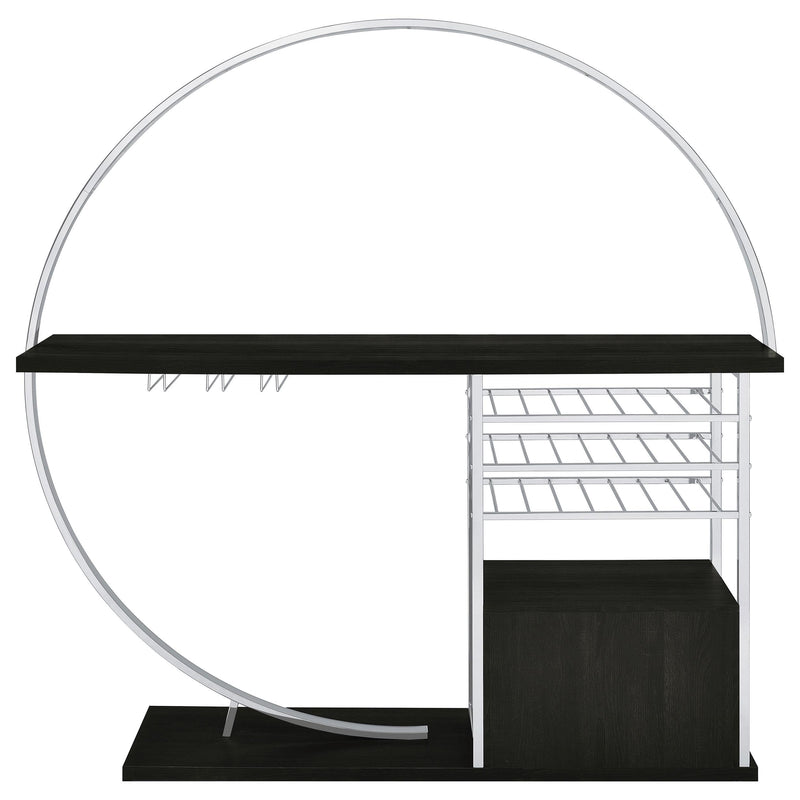 Risley 2-door Circular LED Wine Cabinet Dark Charcoal - 182799