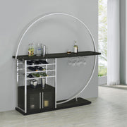 Risley 2-door Circular LED Wine Cabinet Dark Charcoal - 182799