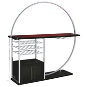 Risley 2-door Circular LED Wine Cabinet Dark Charcoal - 182799