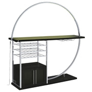 Risley 2-door Circular LED Wine Cabinet Dark Charcoal - 182799