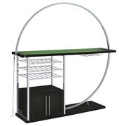 Risley 2-door Circular LED Wine Cabinet Dark Charcoal - 182799