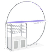 Risley 2-door Circular LED Wine Cabinet White High Gloss - 182798